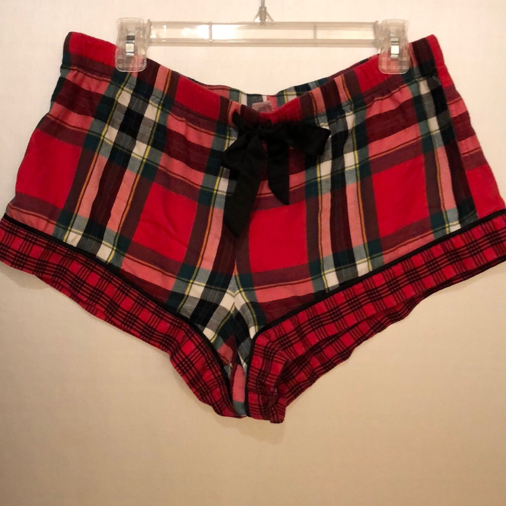 Victoria’s Secret pajama shorts red, green & black